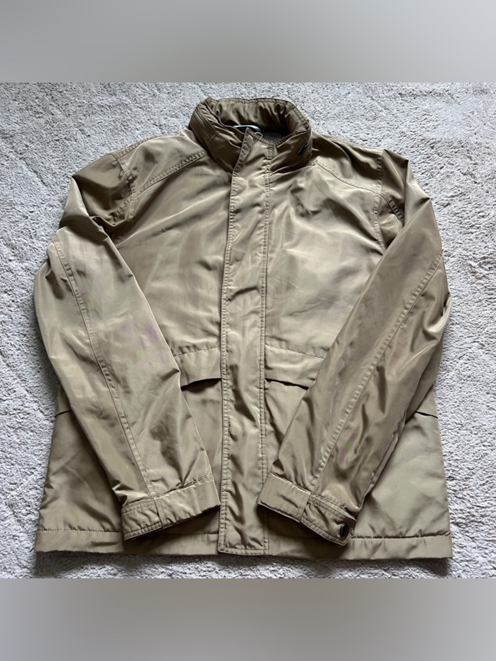 Cole Haan Khaki Packable Jacket Utility Preppy Minimalist Old Money Capsule Sz S